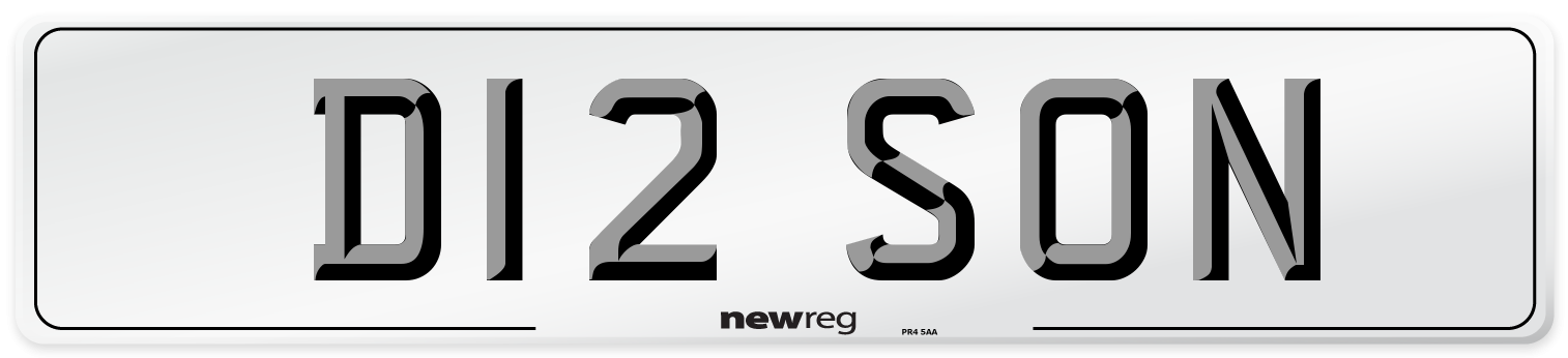 D12 SON Number Plate from New Reg
